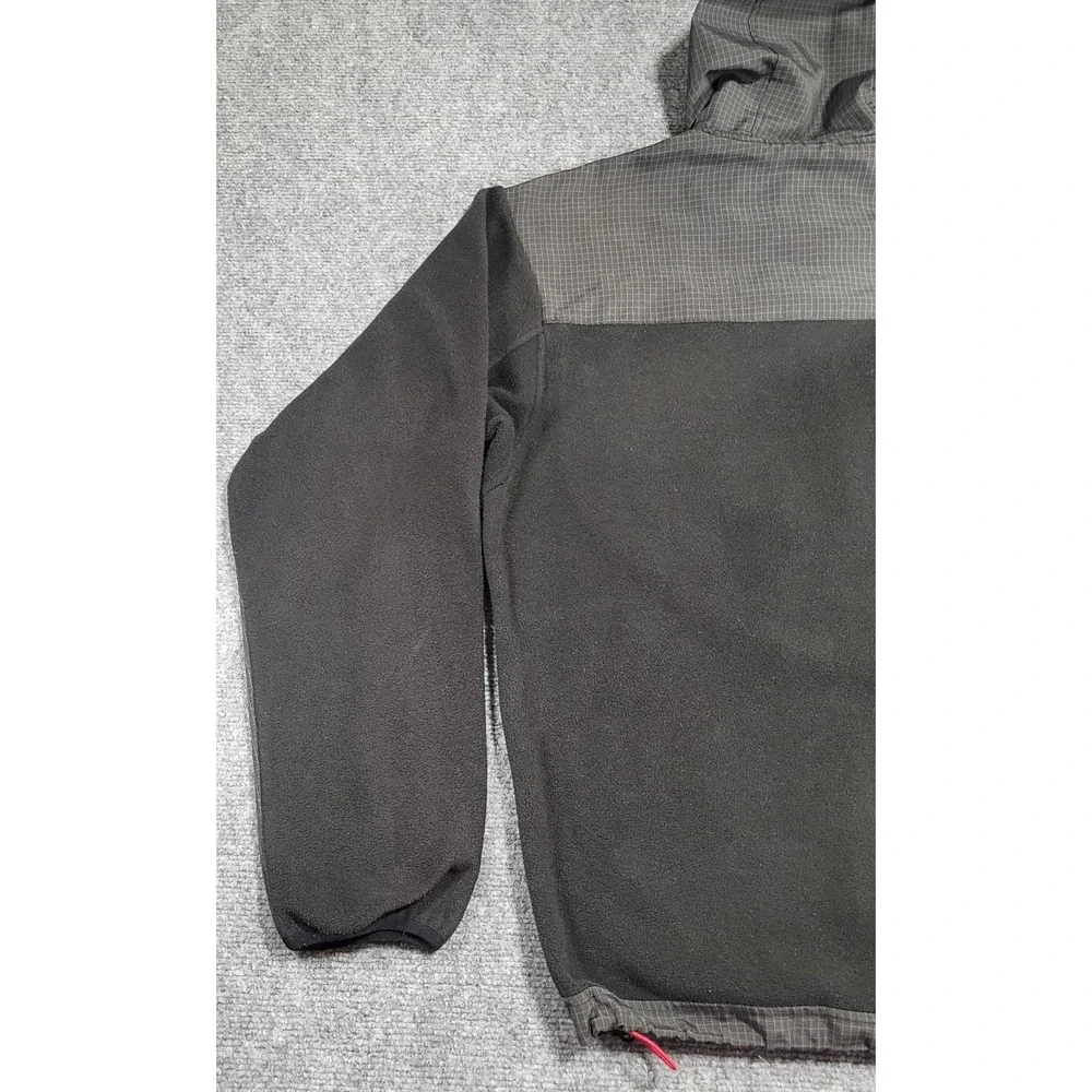VTG THE NORTH FACE DENALI FULL ZIP HOODIE FLEECE BLACK & GRAY JACKET SIZE SMALL